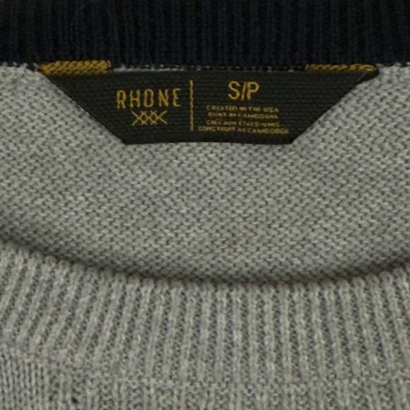 Rhone Mens Dubliner Crewneck Sweater S Gray Heather $118 NWT - Picture 2 of 12